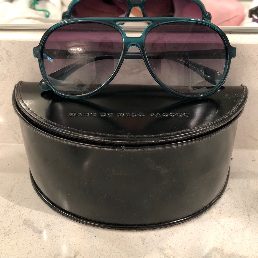 Teal/Turquoise Marc Jacobs Aviator Sunglasses